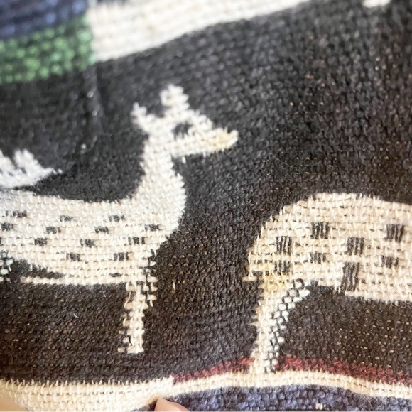 Jane Ashley Woven Tapestry Winter Deer Print Button Front Jacket Blue Multi Sz L - Picture 8 of 9